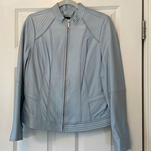 GILI | Leather Jacket | Light Blue Size 12